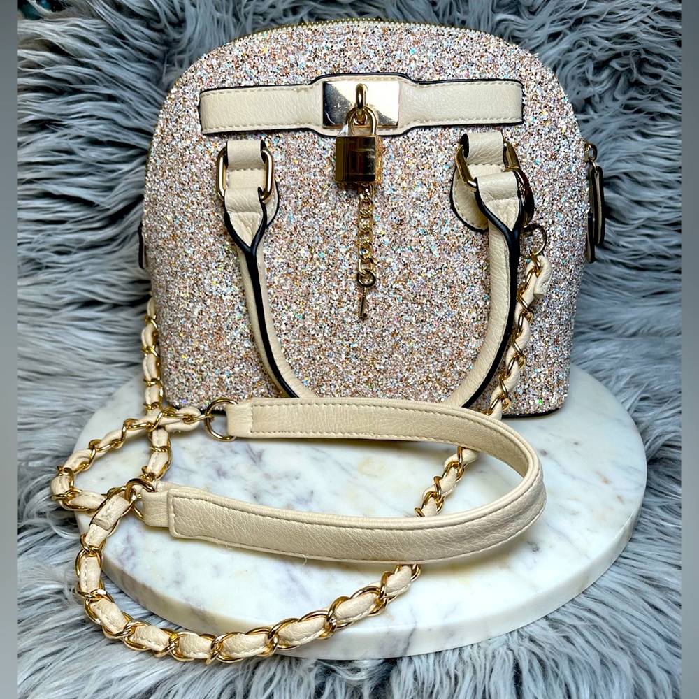 Aldo Barland Satchel Handbag Champagne Color